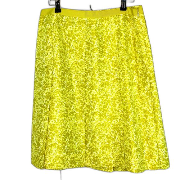 Womens VTG Banana Republic‎ Silk Skirt Lime Green Chartreuse Lined Size 10 - Picture 1 of 13